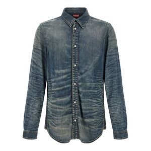 Diesel Blue Lyocell Men's Blouse